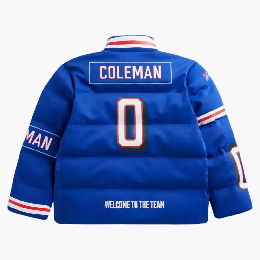 Off Season X Nfl Keon Coleman Buffalo Bills Player Puffer Jacket Royal Blue