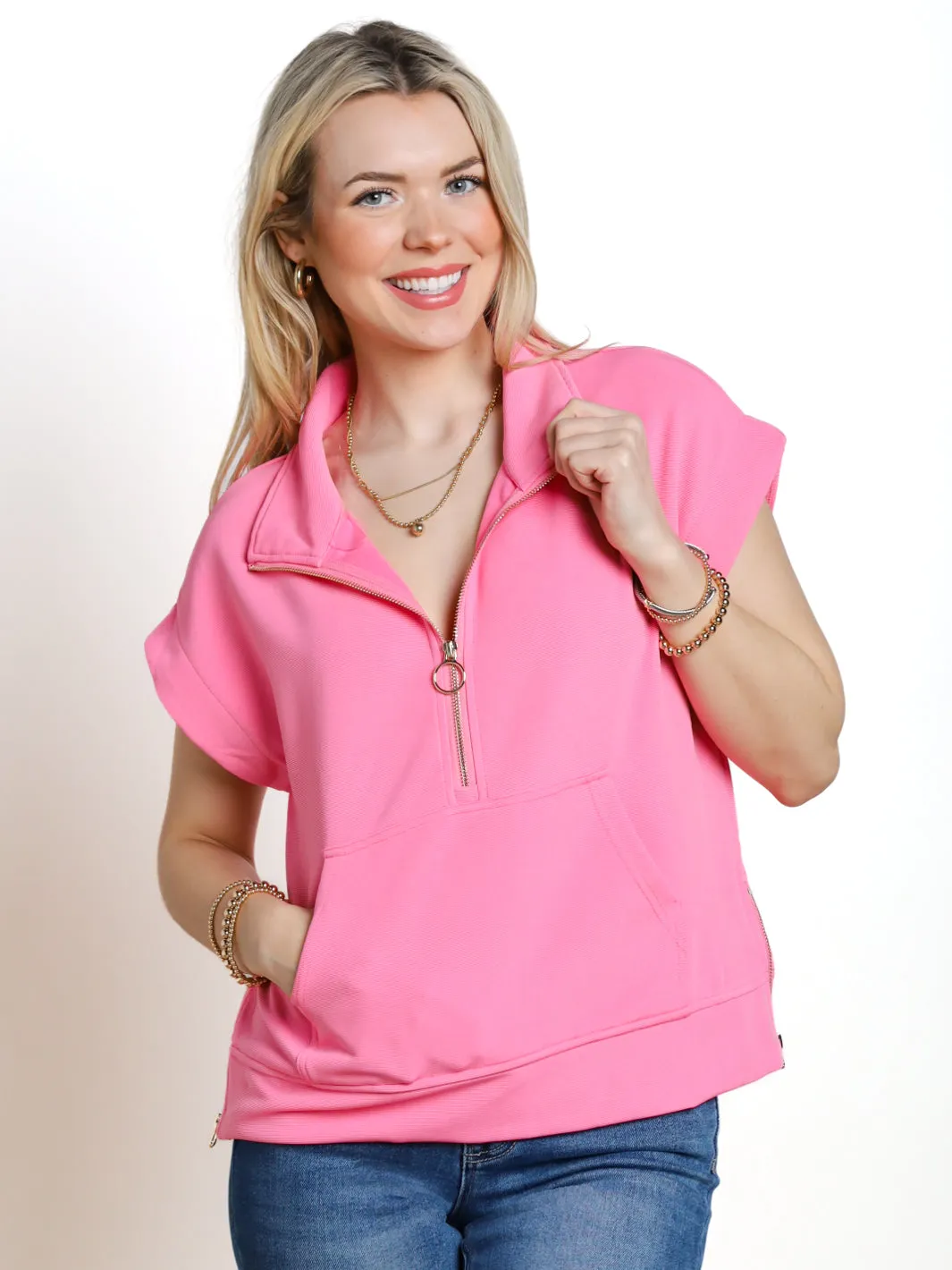 Out Of Office Ribbed Quarter Zip Pullover