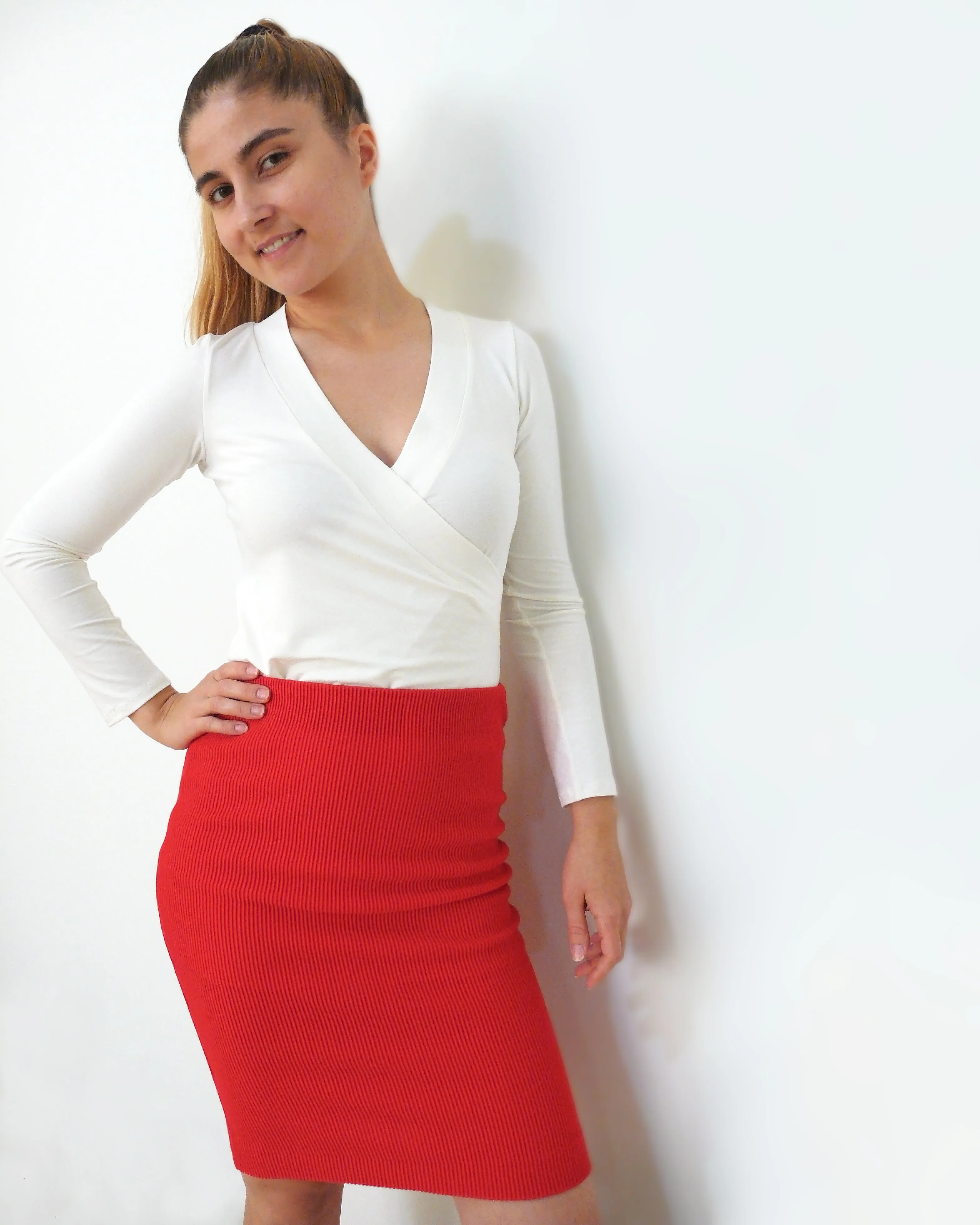 Overlap Front Fitted Top Sewing Pattern N.23