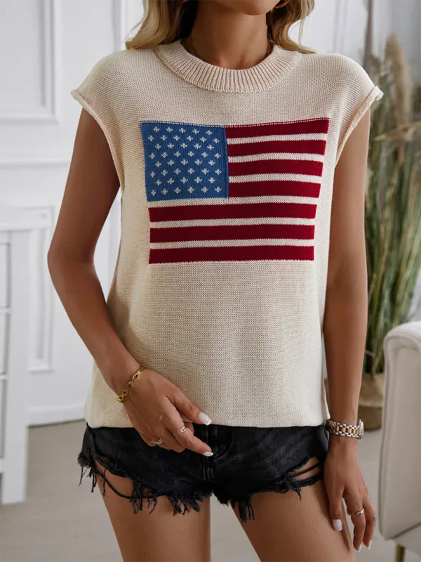 Patriotic Pride Knit Top for National Holidays