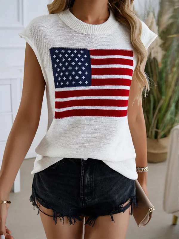 Patriotic Pride Knit Top for National Holidays