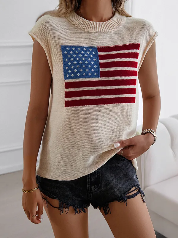 Patriotic Pride Knit Top for National Holidays