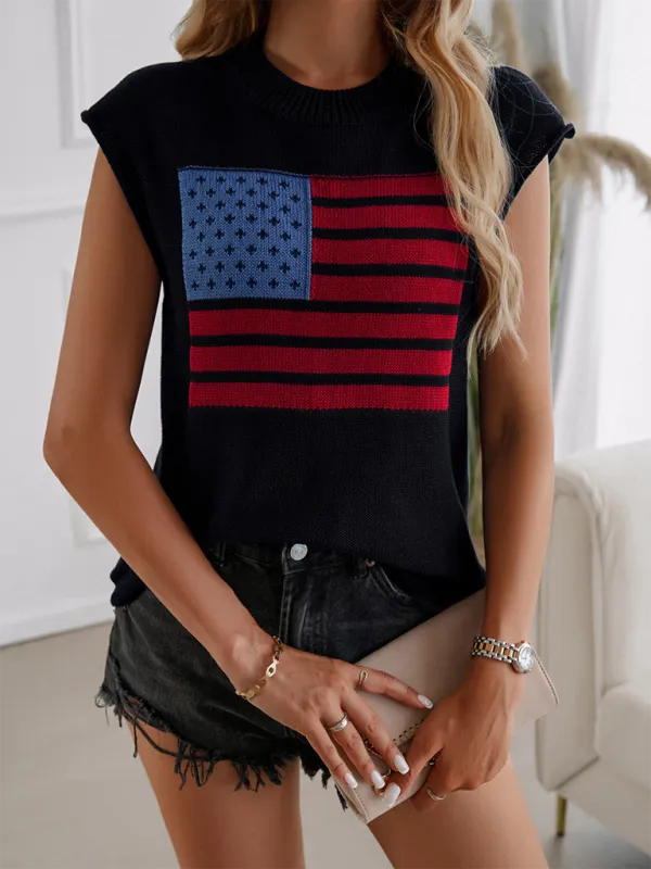Patriotic Pride Knit Top for National Holidays