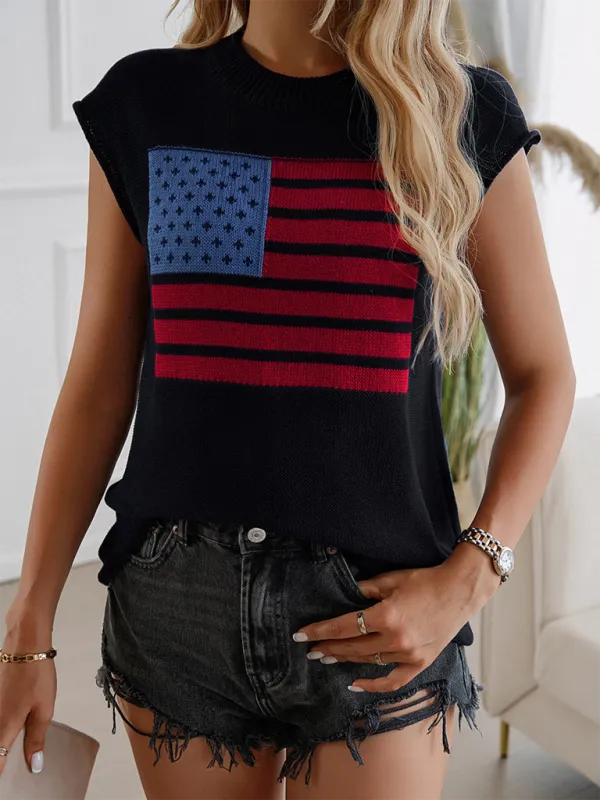 Patriotic Pride Knit Top for National Holidays