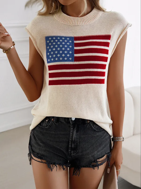 Patriotic Pride Knit Top for National Holidays