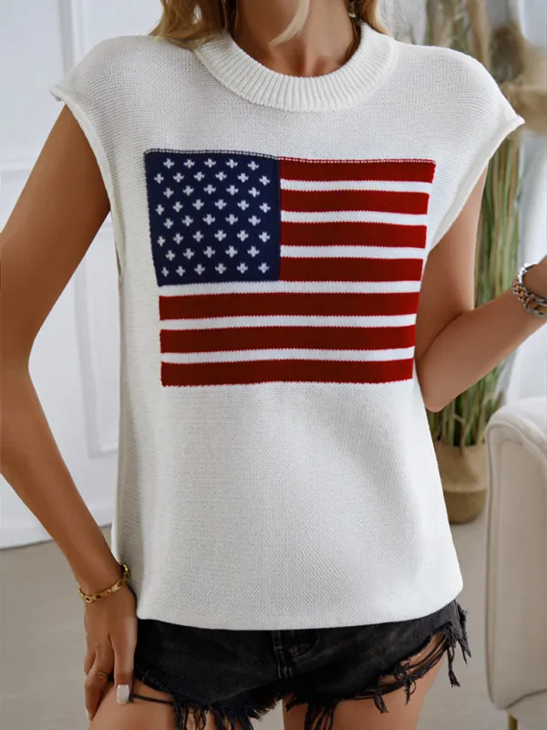 Patriotic Pride Knit Top for National Holidays