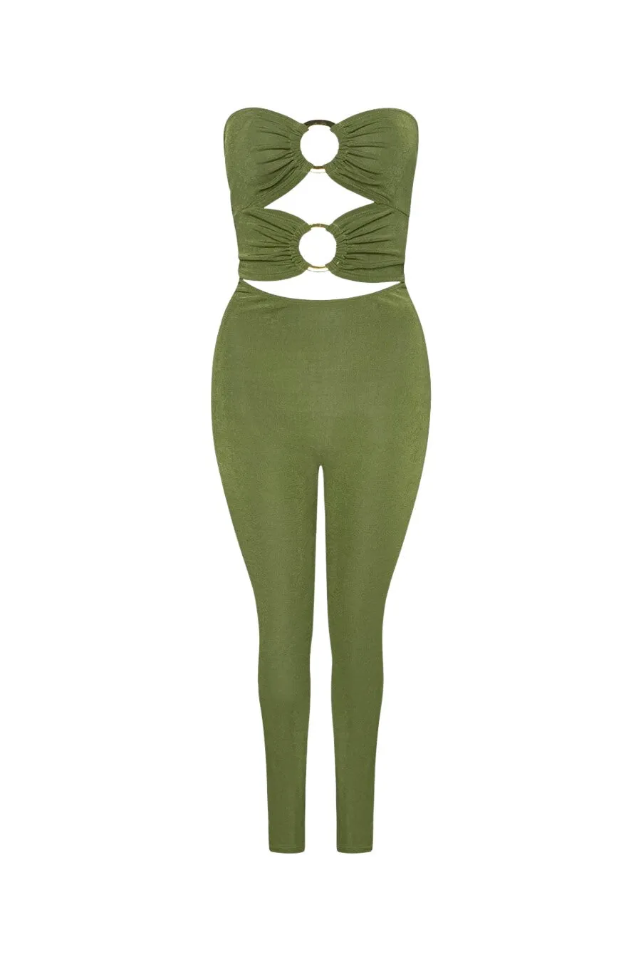 "TRENDSETTER" Steel Blue & Silver Tube Jumpsuit