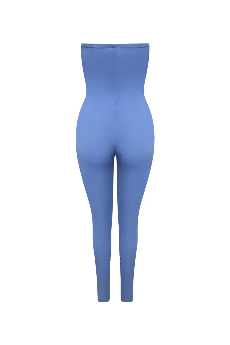 "TRENDSETTER" Steel Blue & Silver Tube Jumpsuit