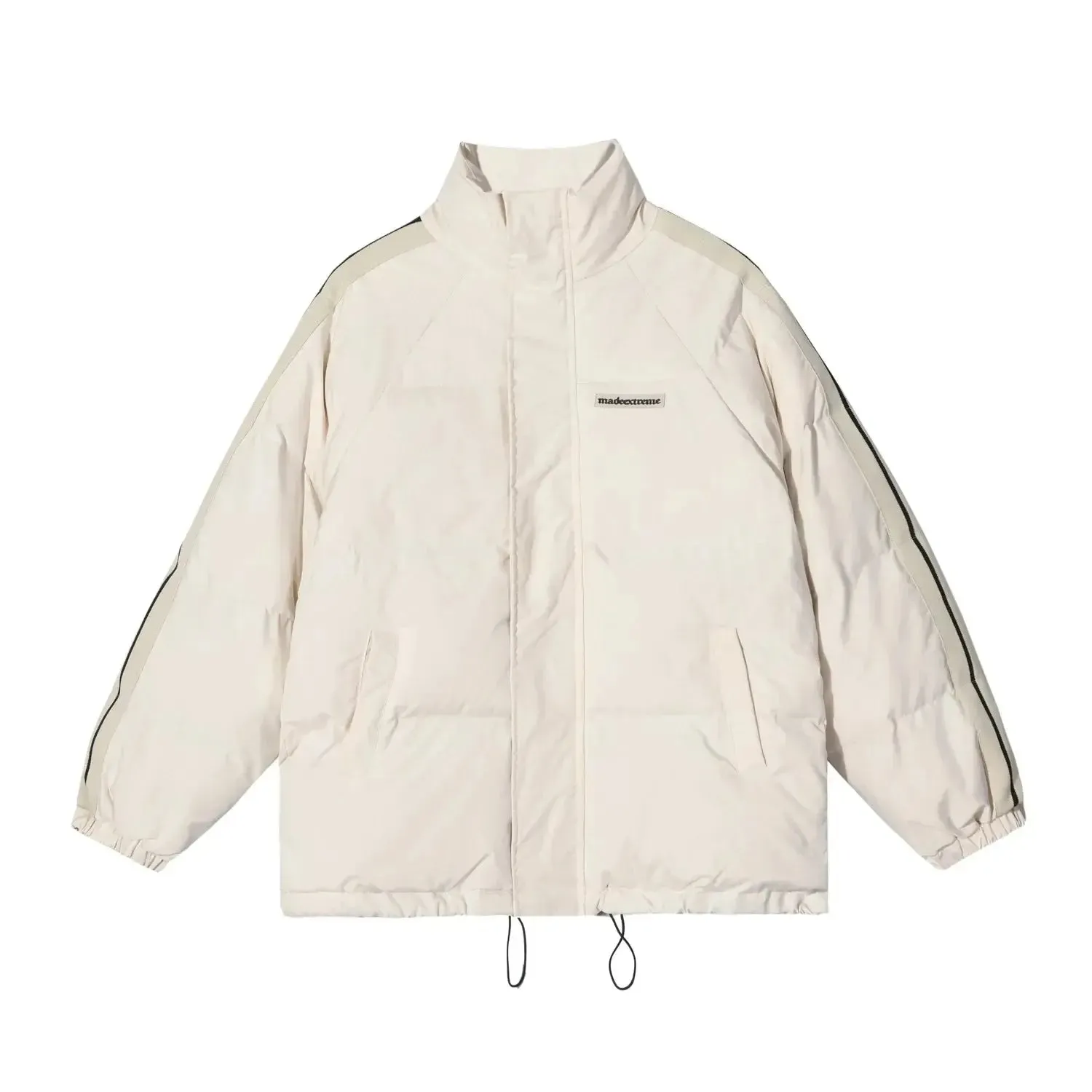 Retro Vintage Embroidered Striped Puffer Jacket
