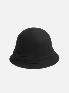 Retro Woolen Bow Bucket Hat