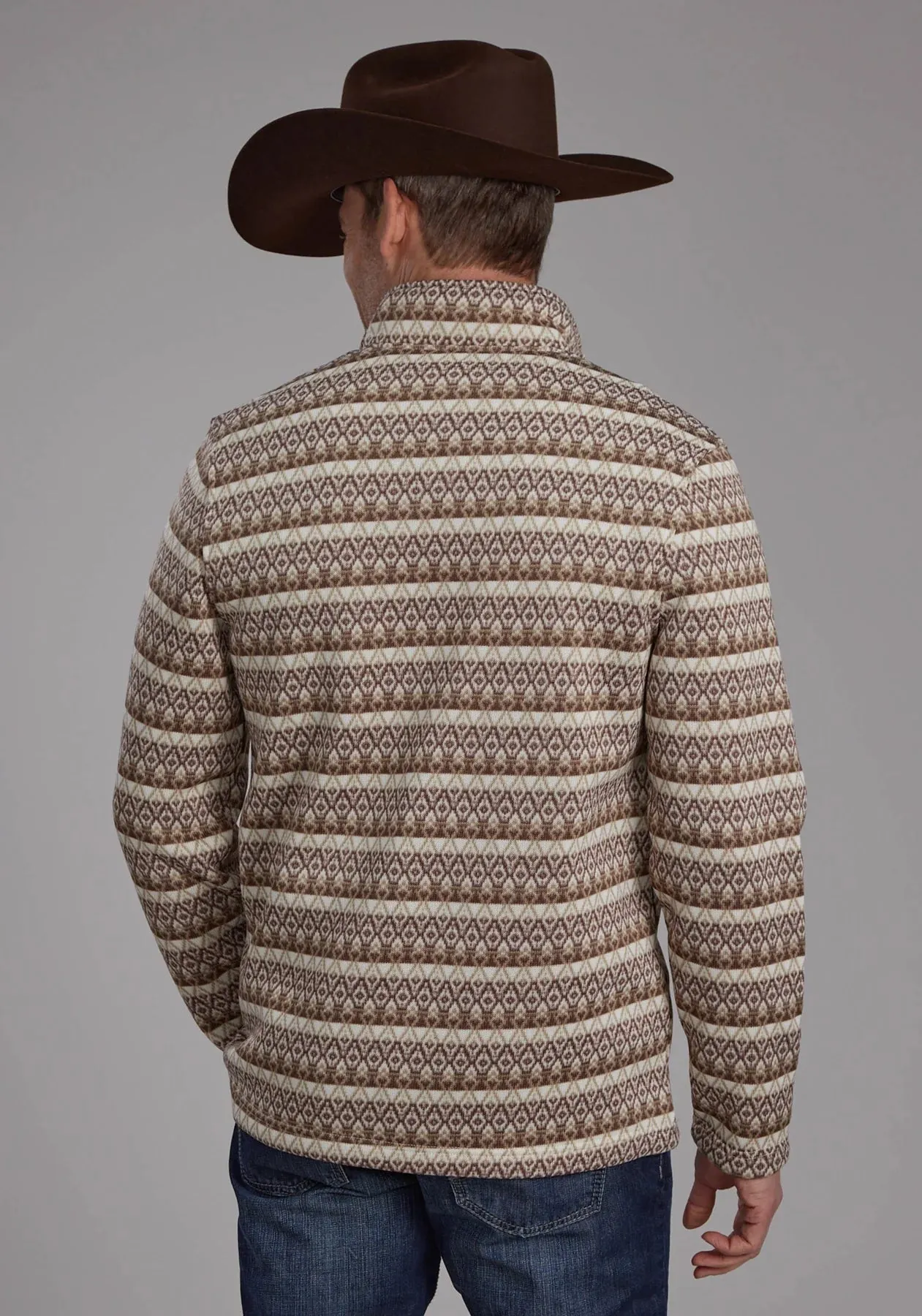 Roper Men's Knit Half Zip Sweater - Brown