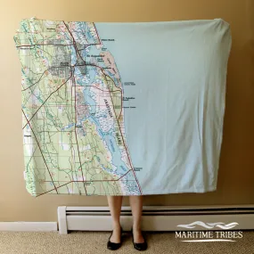 Saint Augustine FL Vintage Topo map Blanket
