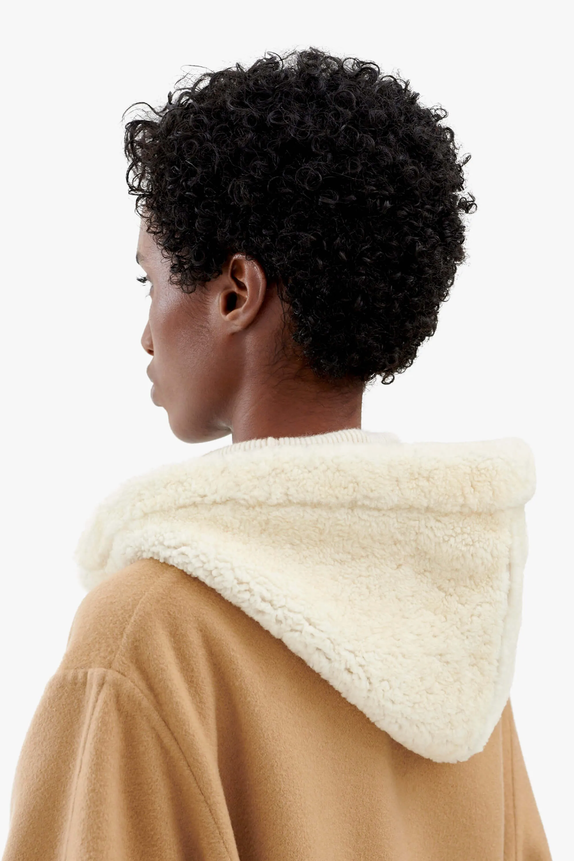 Shearling Close Fit Hood - Tan / Natural