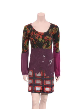 Silk Cashmere Printed Sweater Dress