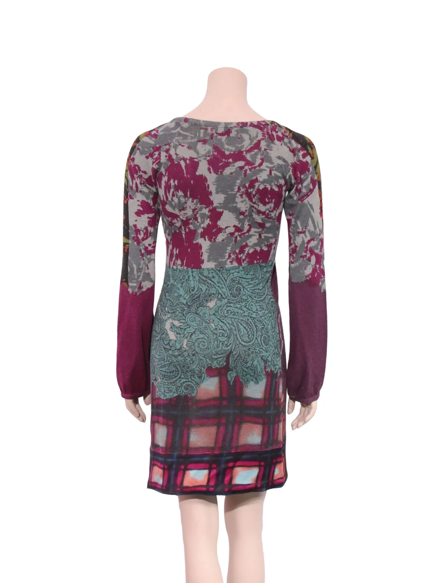 Silk Cashmere Printed Sweater Dress
