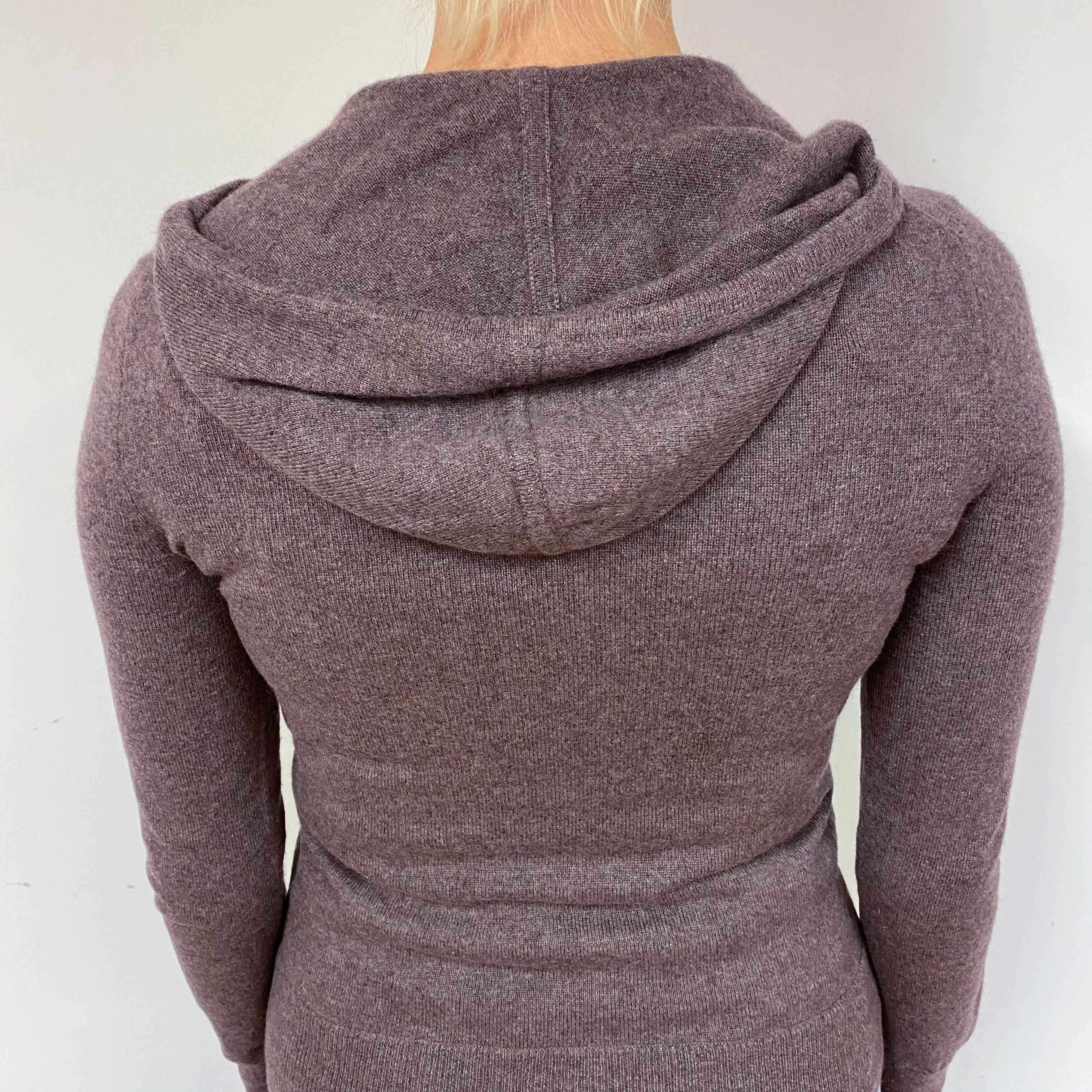 Slate Purple Cashmere Hoodie Jumper Small