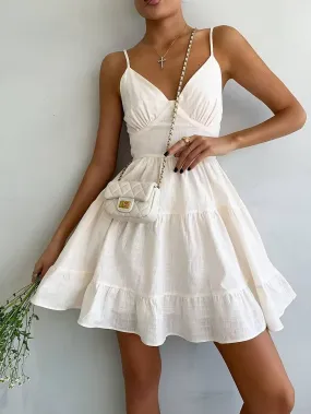 Sleeveless sexy slim back dress with halter top