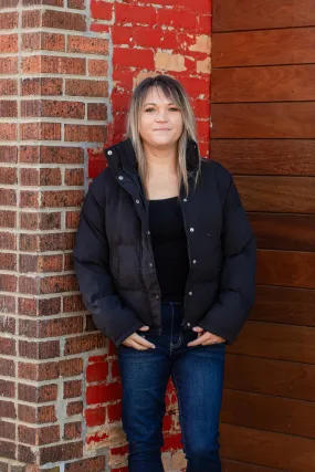 Snapped High Neck Puffer Jacket