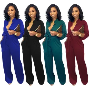 Solid Color Jumpsuit