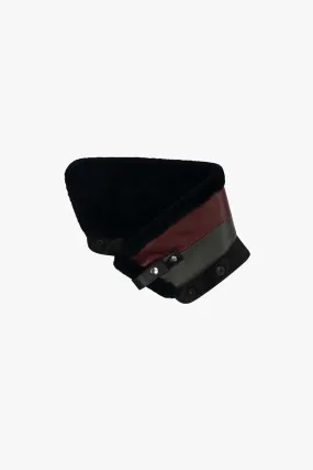 Striped Aviator Collar - Midnight / Oxblood & Dark Olive