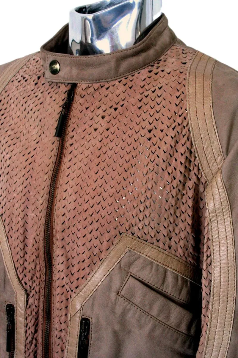 Suede & Leather Bomber Jacket