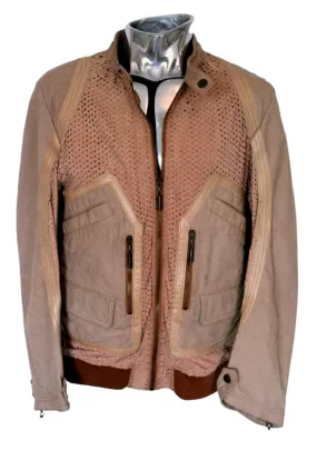 Suede & Leather Bomber Jacket