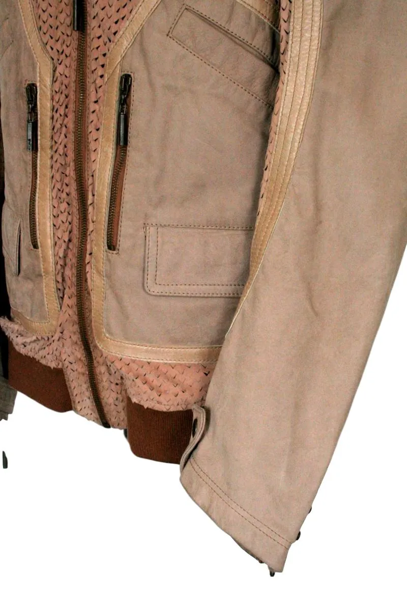 Suede & Leather Bomber Jacket