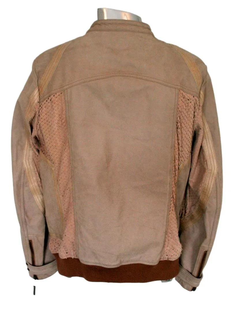 Suede & Leather Bomber Jacket
