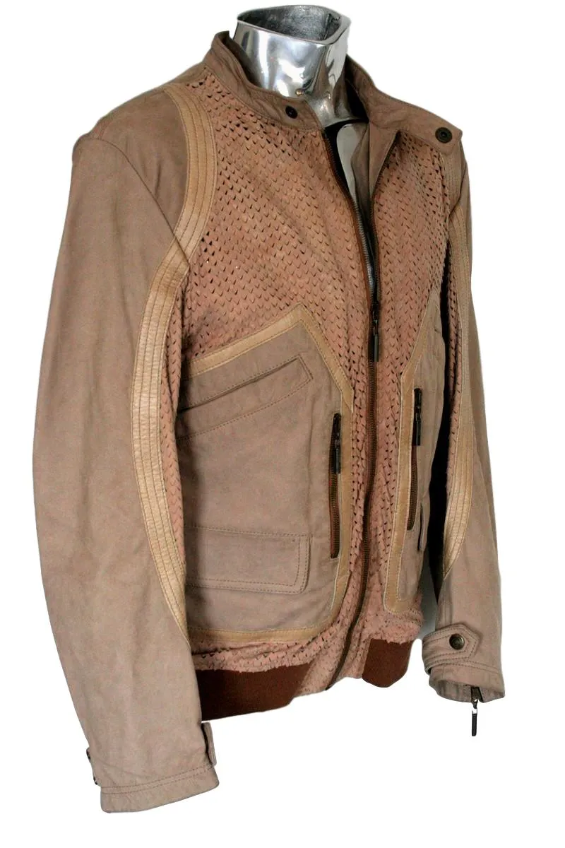 Suede & Leather Bomber Jacket