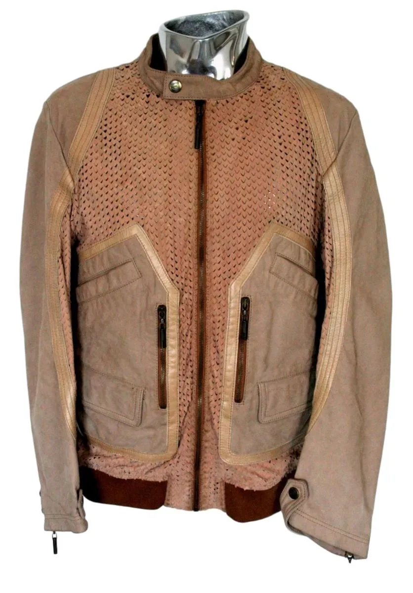 Suede & Leather Bomber Jacket