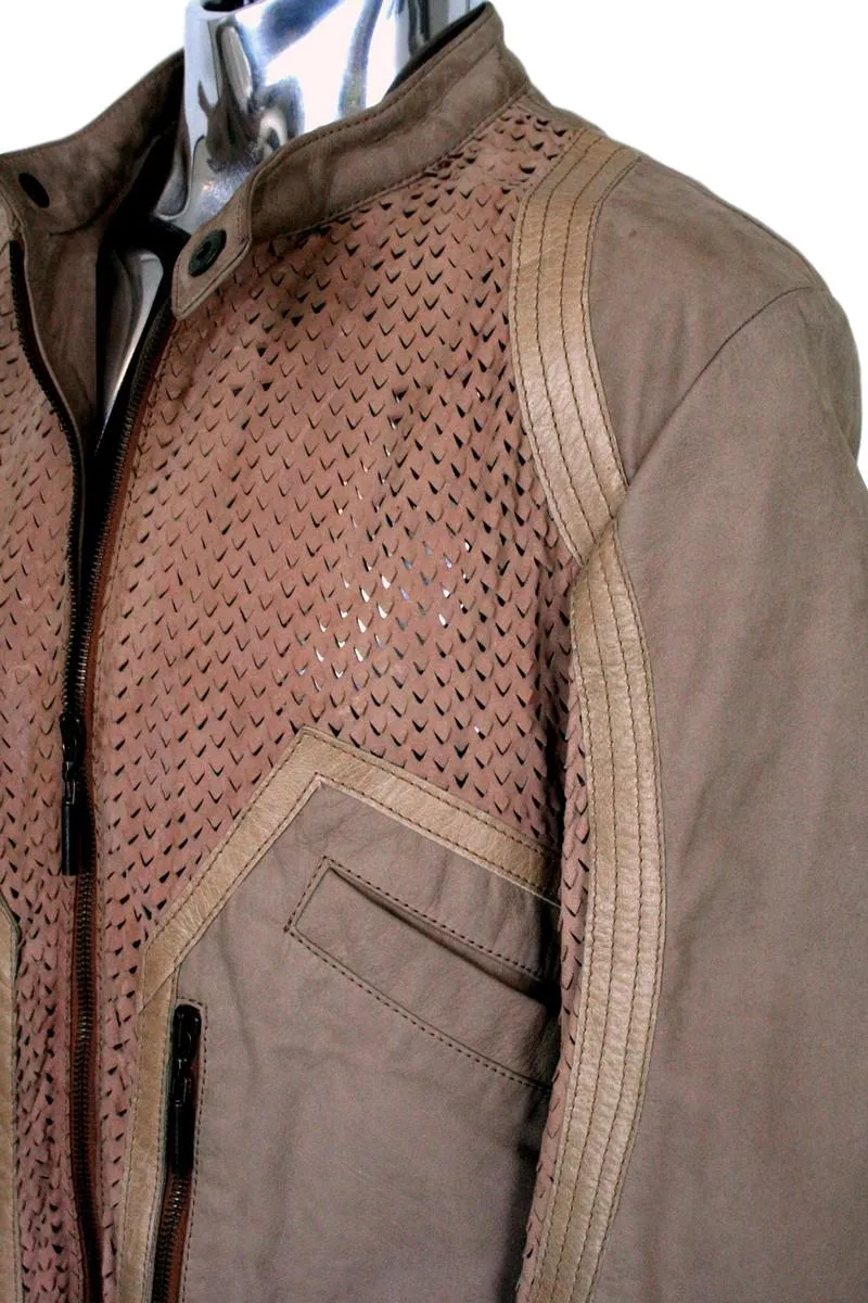 Suede & Leather Bomber Jacket