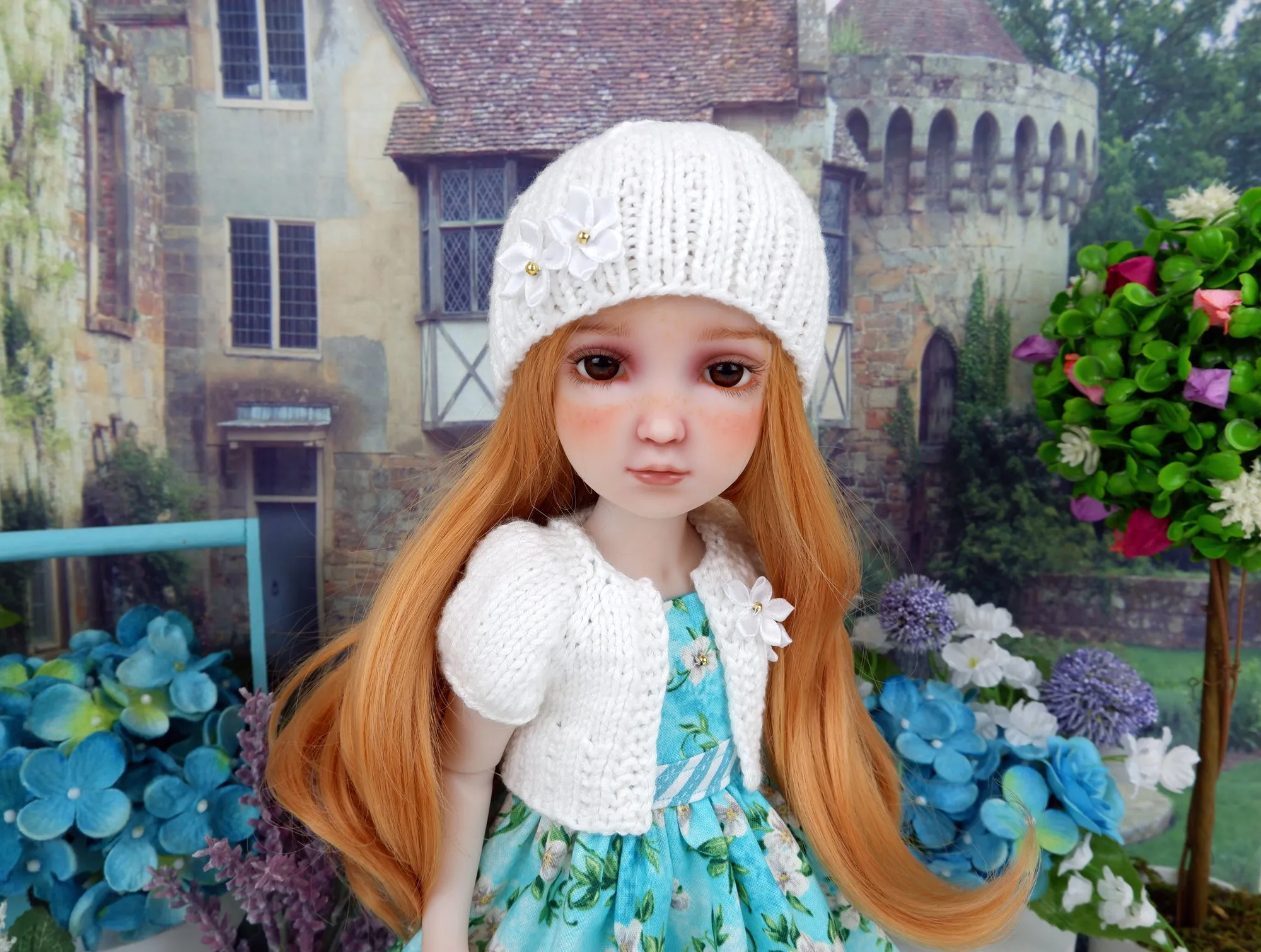 Sweet Gardenia - dress and sweater set with shoes for Ruby Red Fashion Friends doll
