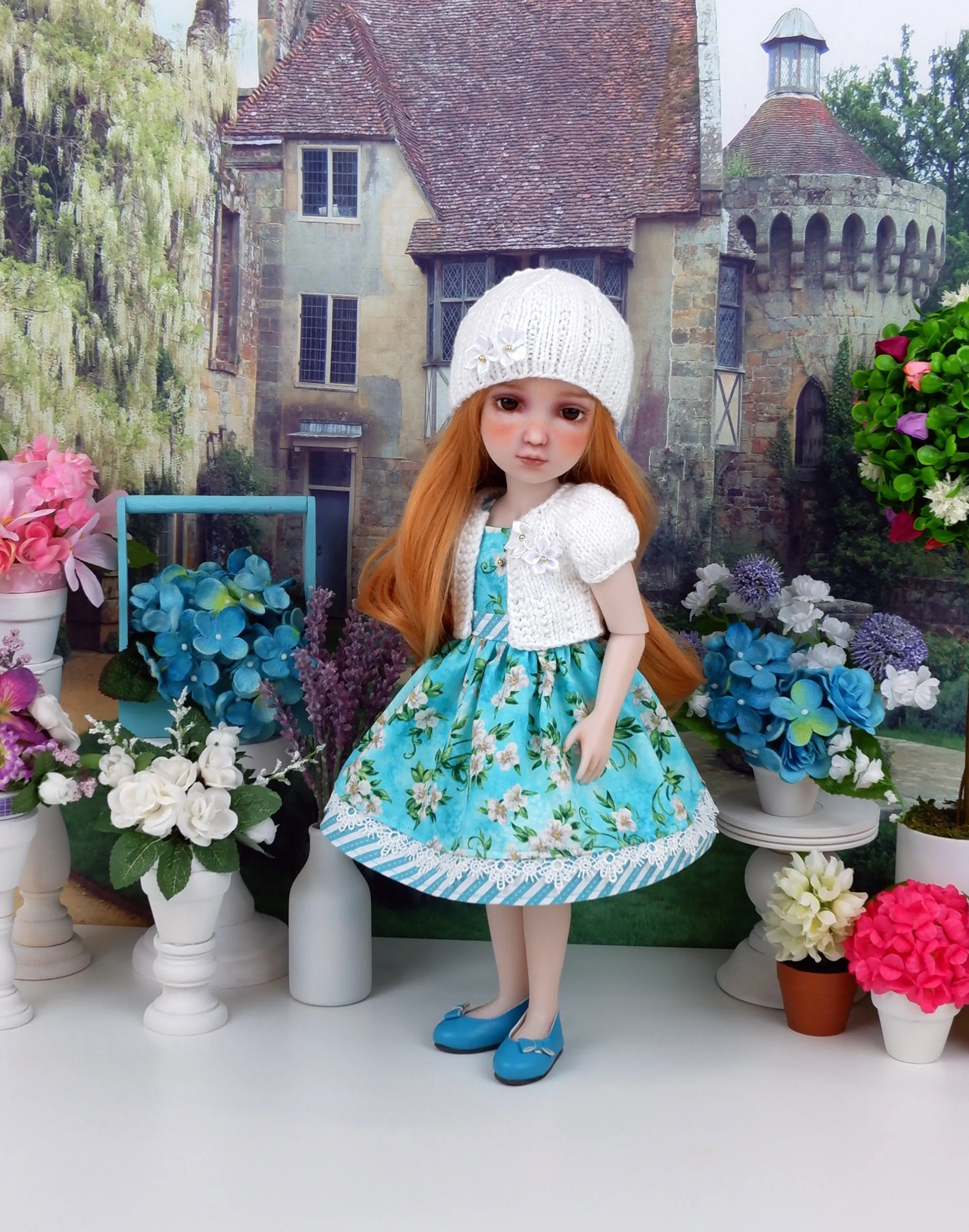Sweet Gardenia - dress and sweater set with shoes for Ruby Red Fashion Friends doll