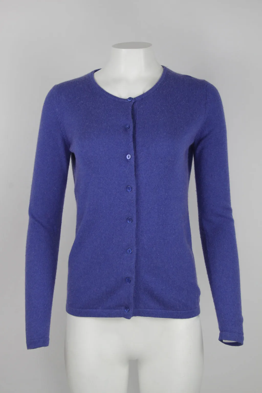 Ultra Soft Vintage Ladies Silk and Cashmere Cardigan - Blue - S