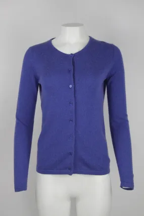 Ultra Soft Vintage Ladies Silk and Cashmere Cardigan - Blue - S