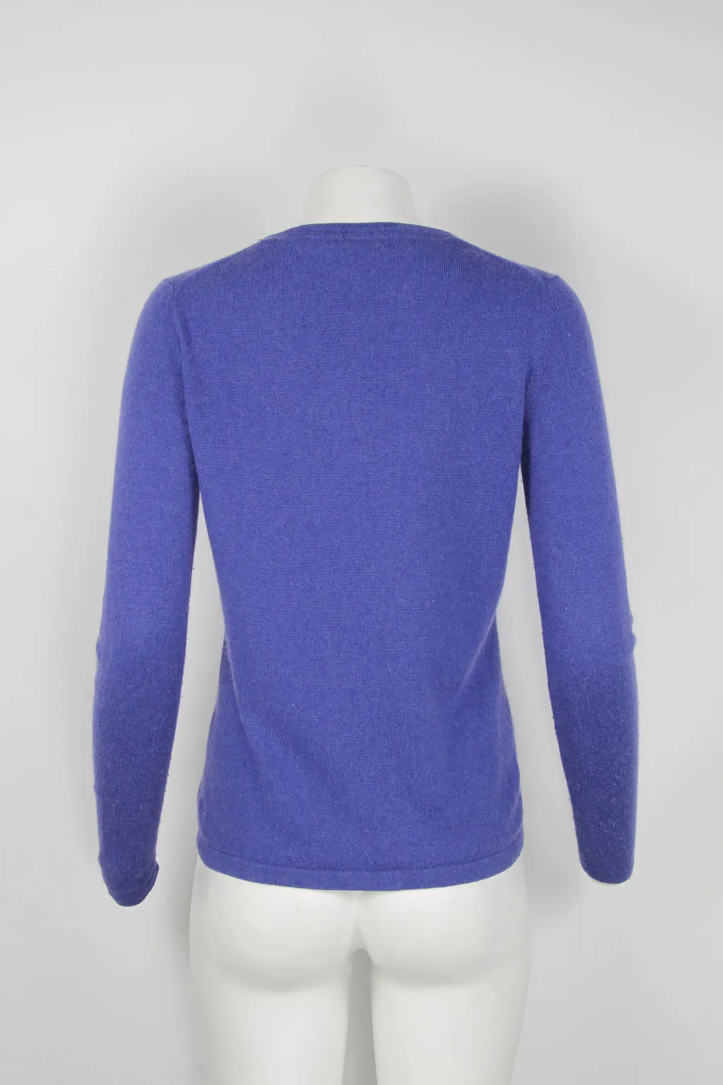 Ultra Soft Vintage Ladies Silk and Cashmere Cardigan - Blue - S