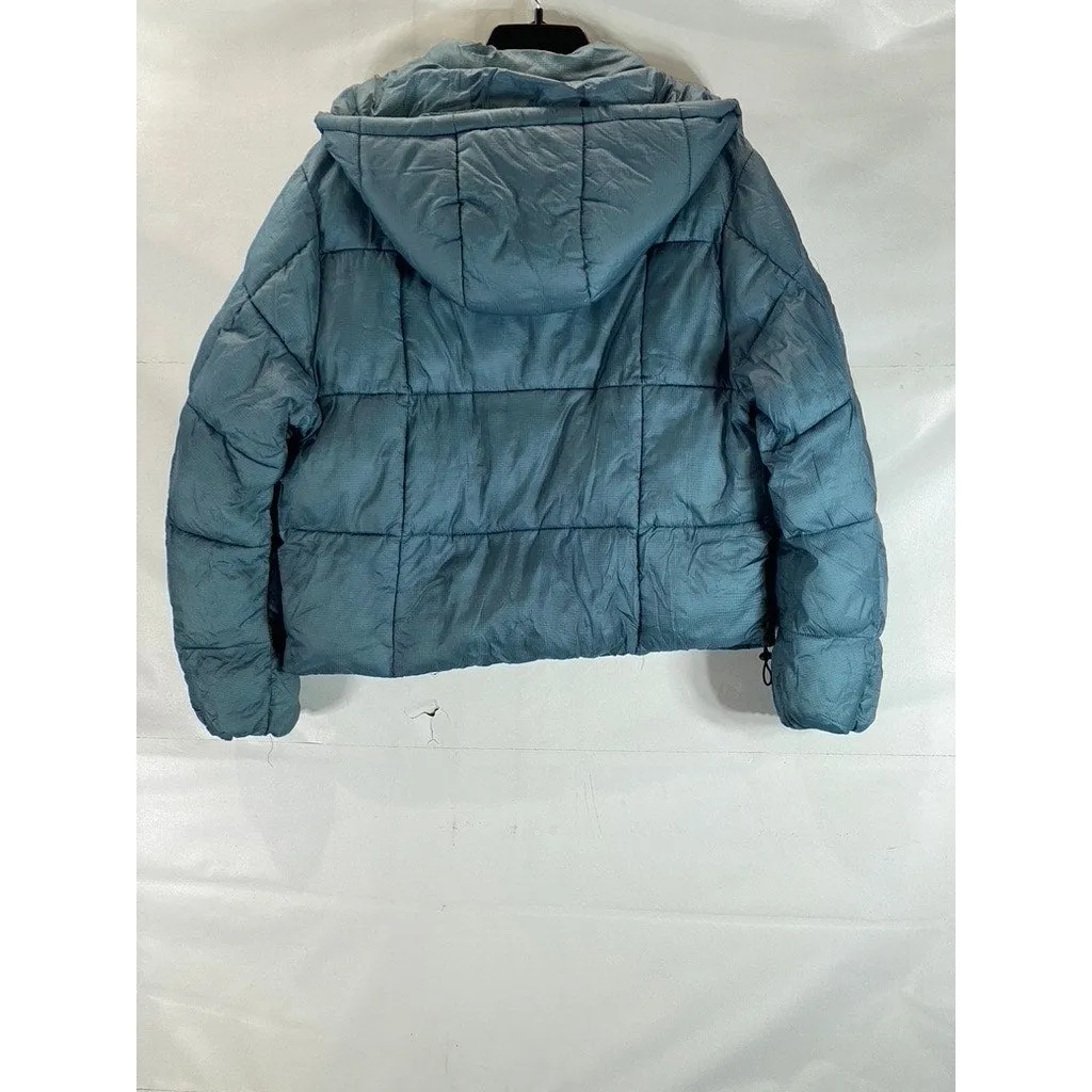 URBAN OUTFITTERS iets frans Women's Blue Recycled Riga Hooded Puffer Jacket SZ M