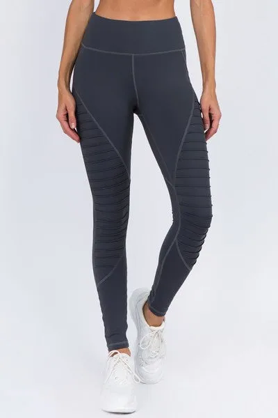 Veda Active High Rise Moto Leggings