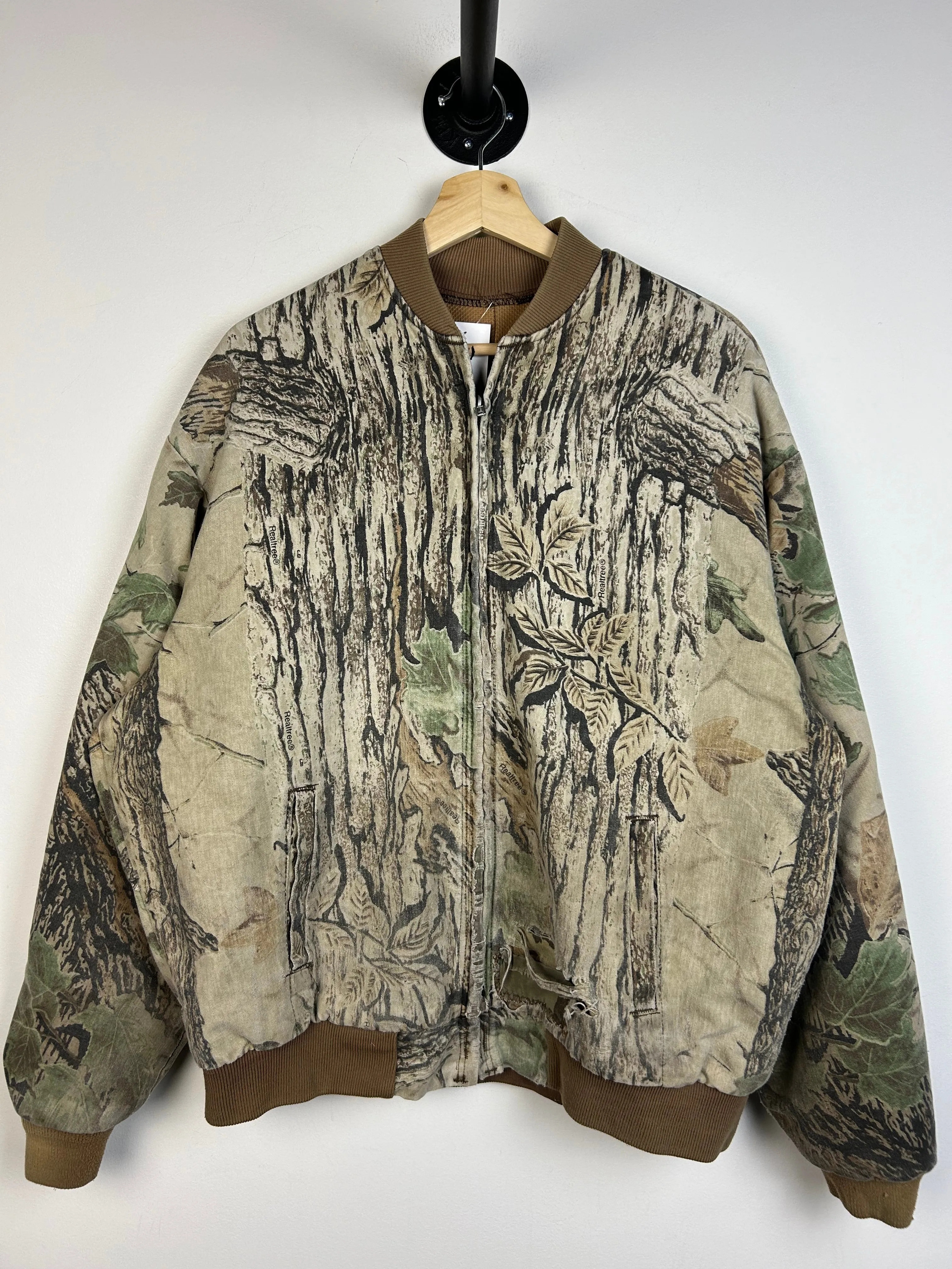 Vintage 90s Gander Mountain Real Tree Camo Bomber Jacket