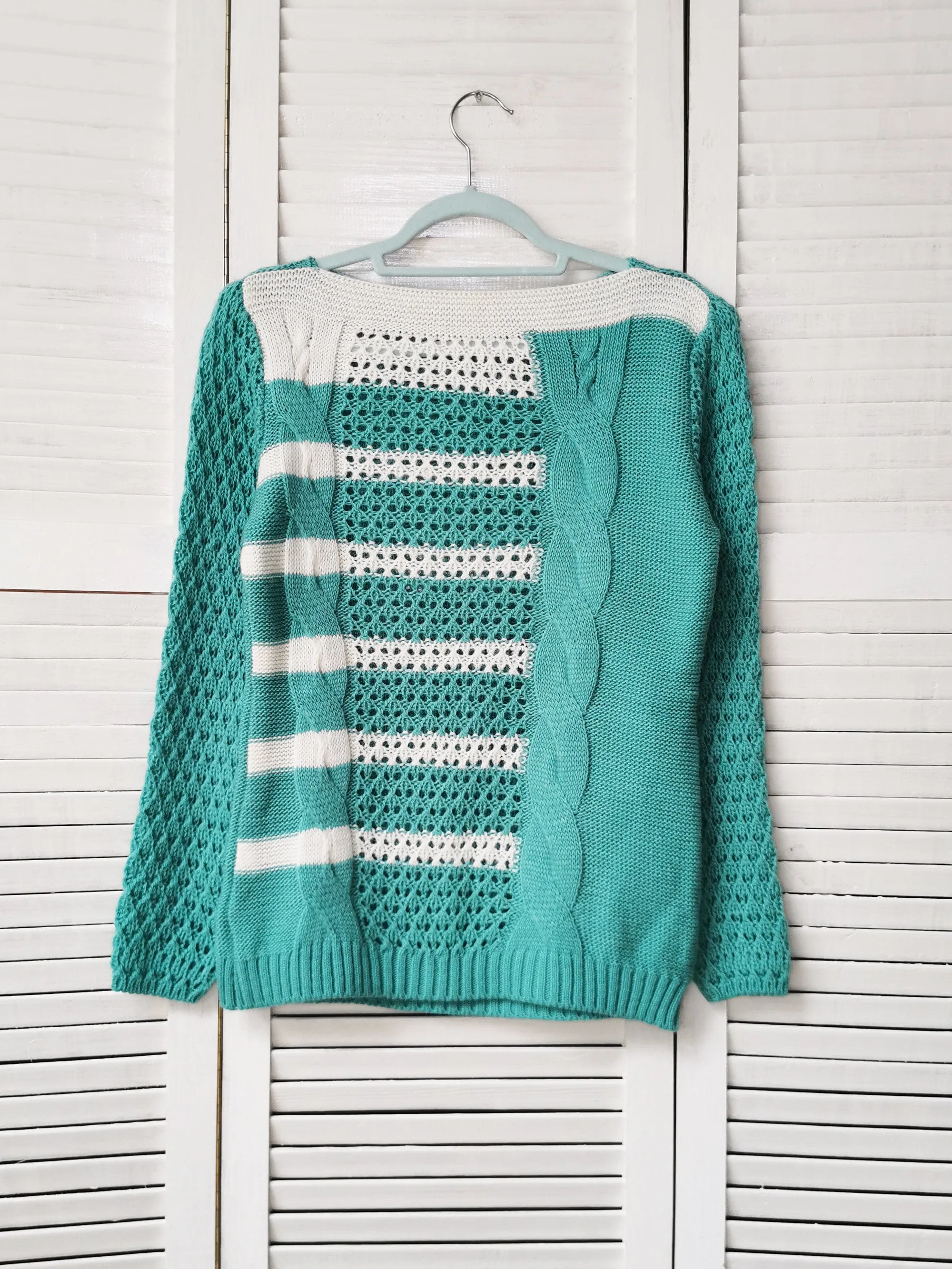 Vintage 90s handmade striped knit oversize jumper