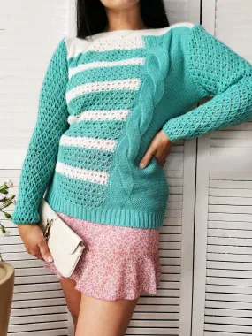 Vintage 90s handmade striped knit oversize jumper