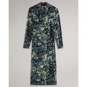 Women Wmd-Choliee-High Neck Printed Bodycon - Black