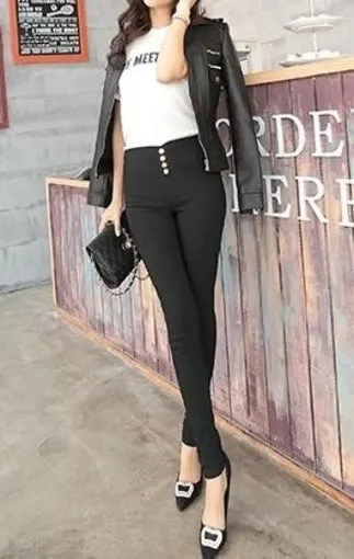 Womens Button Front Jeggings