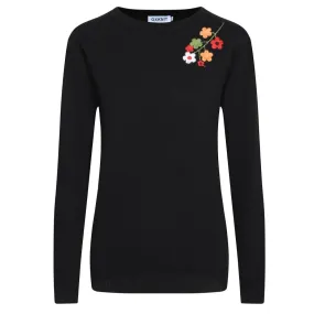 Women's vintage embroidered floral sweater