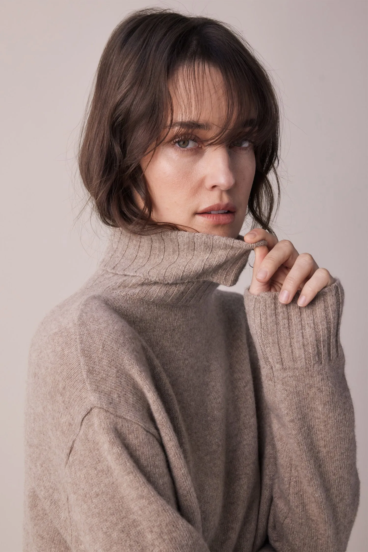 Wool Turtleneck midi dress
